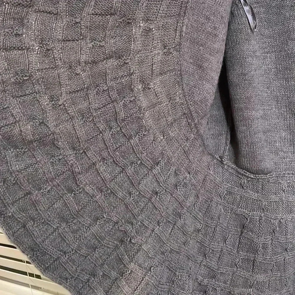 ❤️2/$30❤️[XL]Vintage Carolee Little Gray Wide Neck  open sweater cardigan - Picture 6 of 7